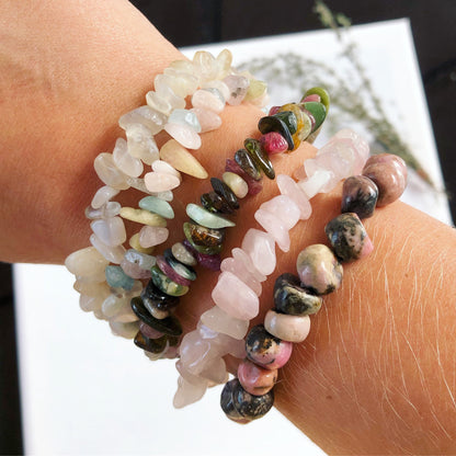 Rhodonite - Bracelet de graviers en pierres naturelles