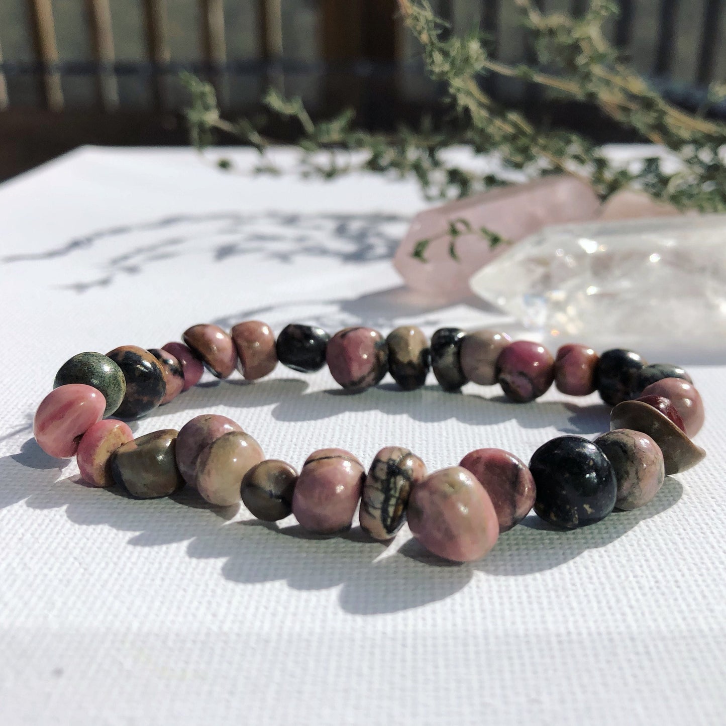 Rhodonite - Bracelet de graviers en pierres naturelles