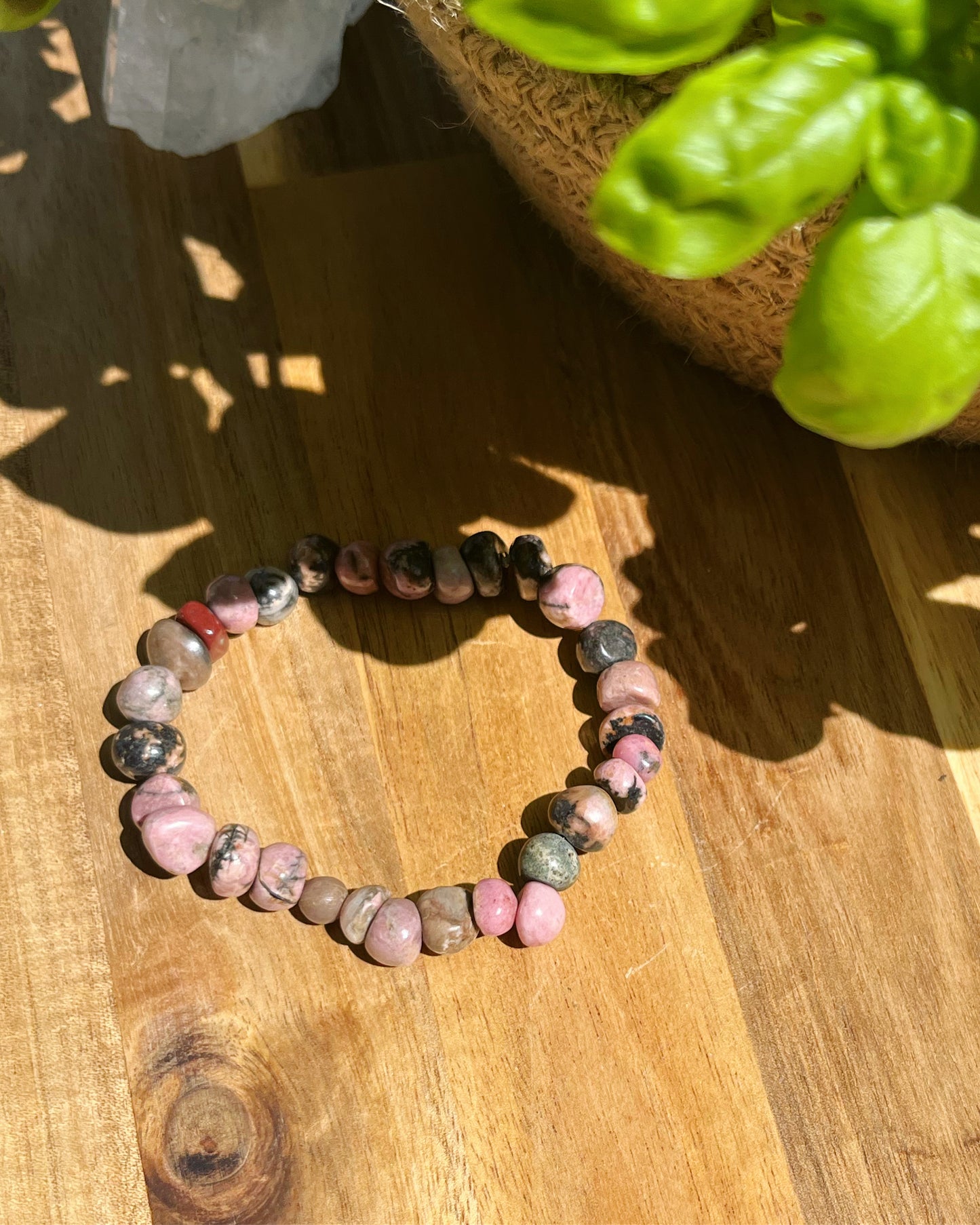 Rhodonite - Bracelet de graviers en pierres naturelles