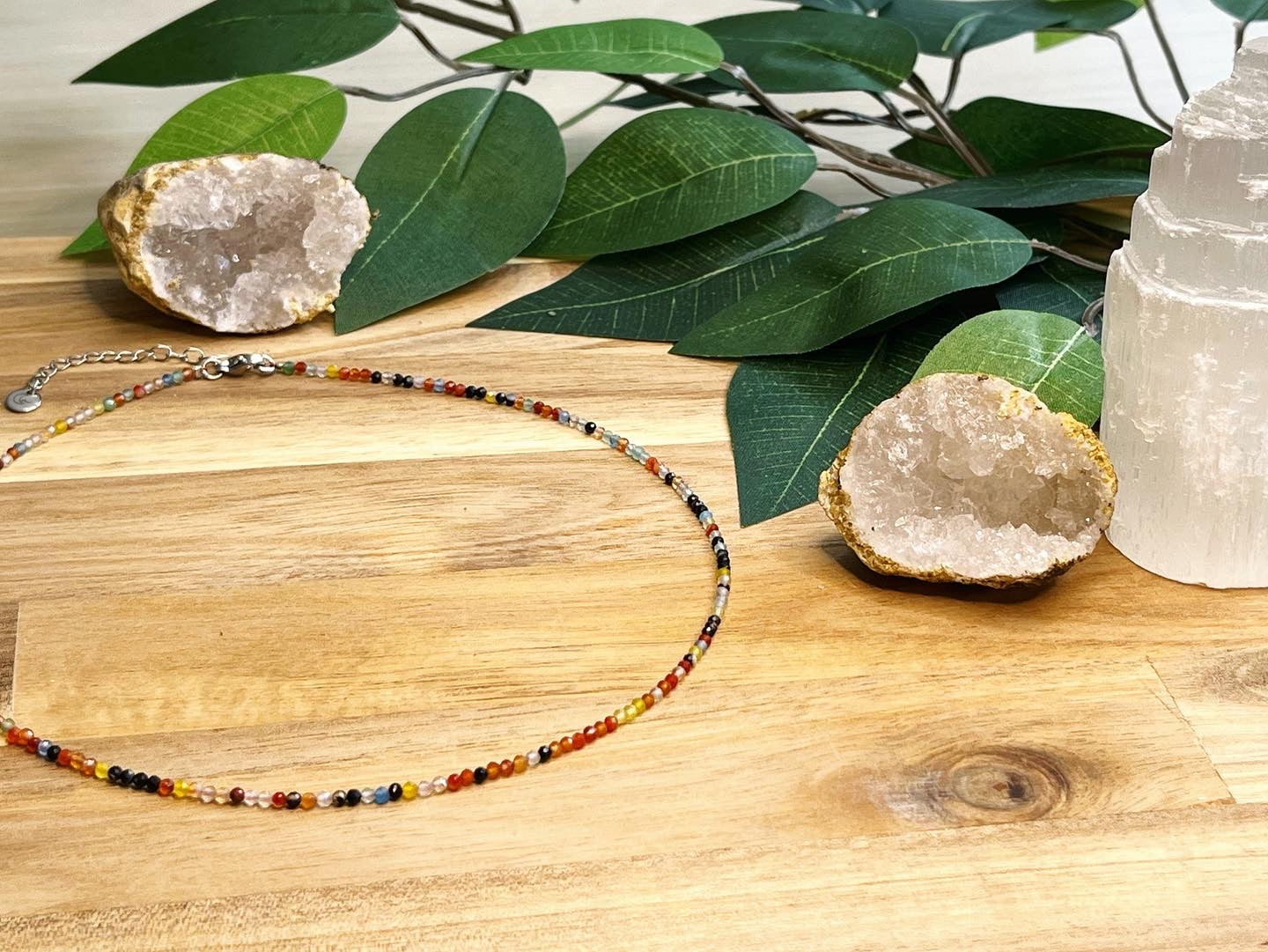 Collier « choker » - Agate multicolore