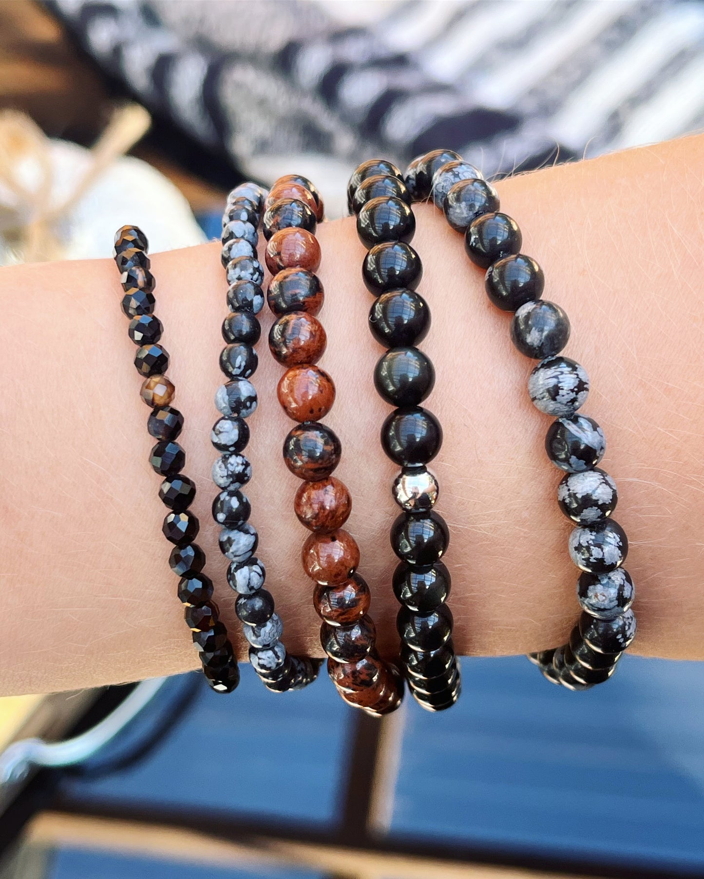 Obsidienne Flocon - Bracelets - Petites Pierres